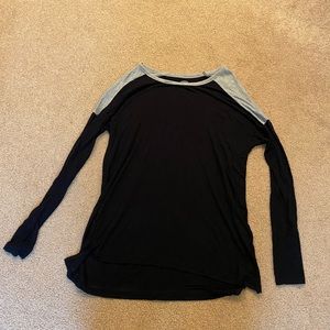 Black and Grey Longsleeve Boyfriend Shirt
